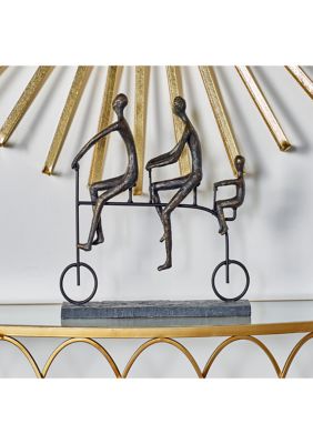 Brass Polystone Modern Sculpture - Bicyclist