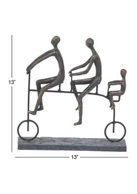 Brass Polystone Modern Sculpture - Bicyclist