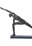 Set of 2 Brass Polystone Modern Yoga Sculpture