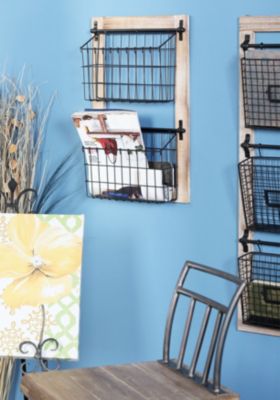 Farmhouse Metal Magazine Rack Holder