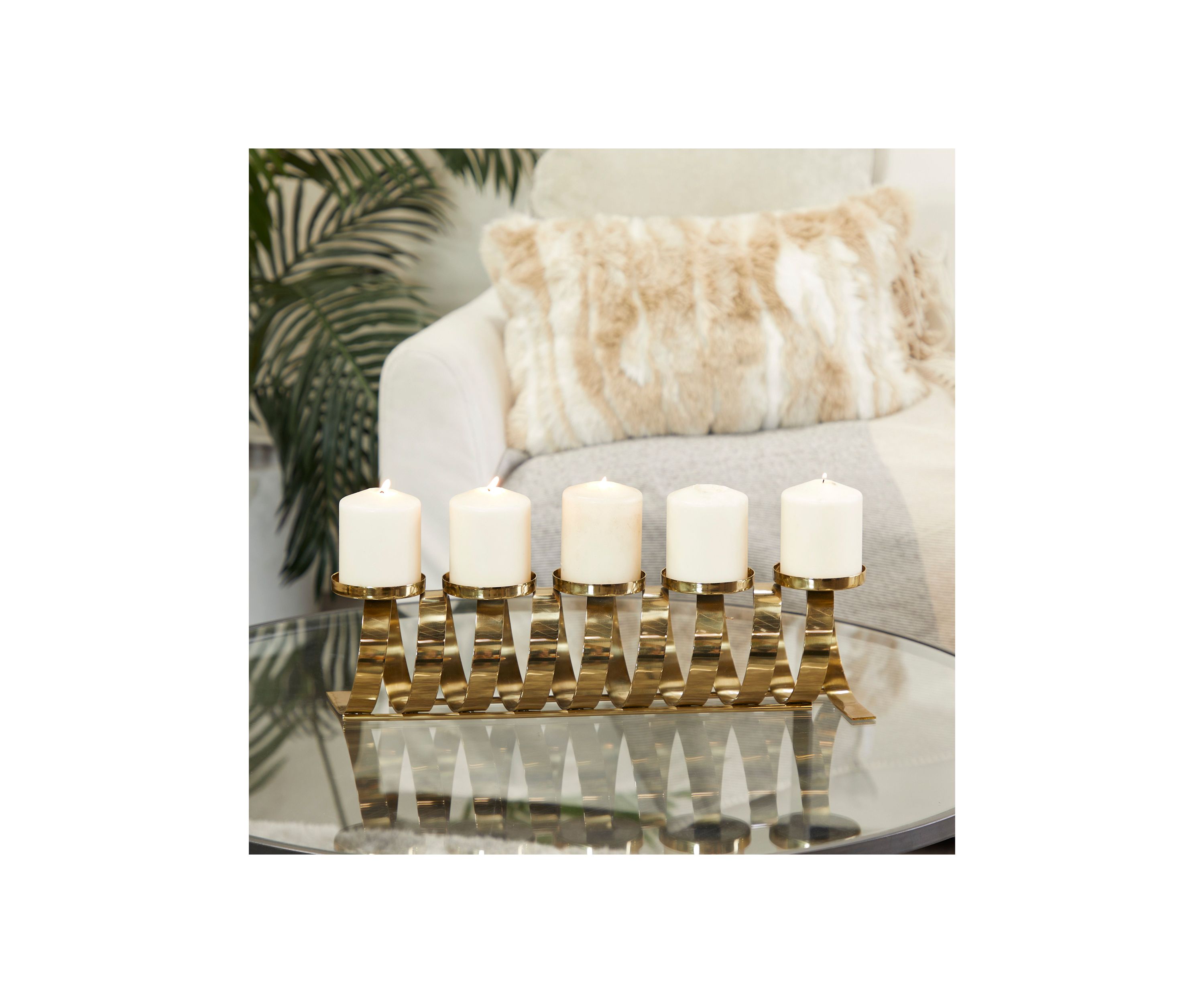 Contemporary Stainless Steel Metal Candle Holder