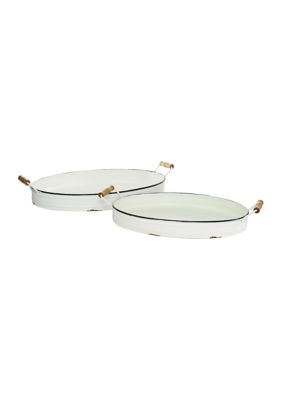 Farmhouse Metal Tray - Set of 2