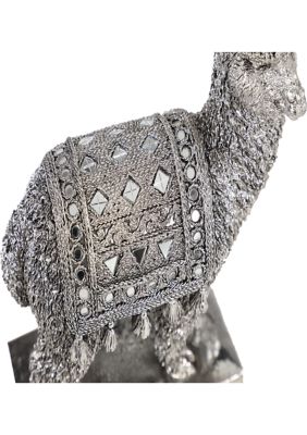 Set of 2 Resin Eclectic Llama Sculptures 