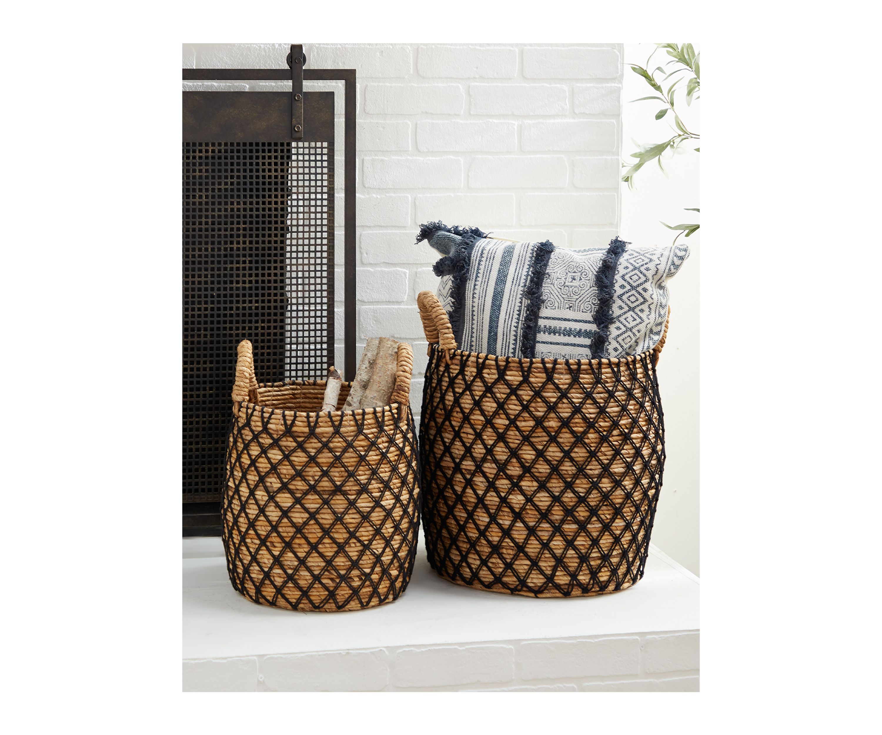 Coastal Banana Leaf Storage Basket - Set of 2
