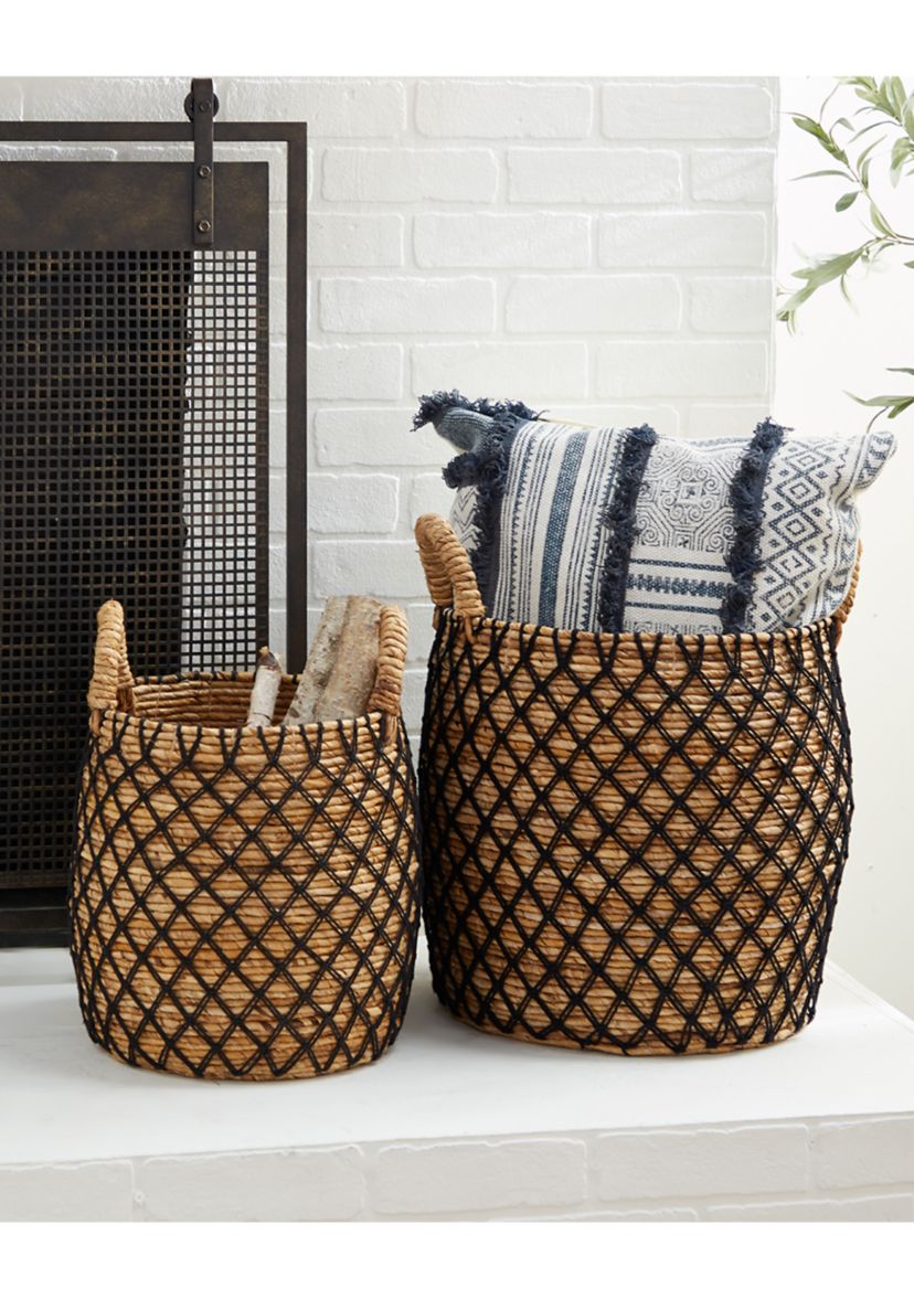 Coastal Banana Leaf Storage Basket - Set of 2