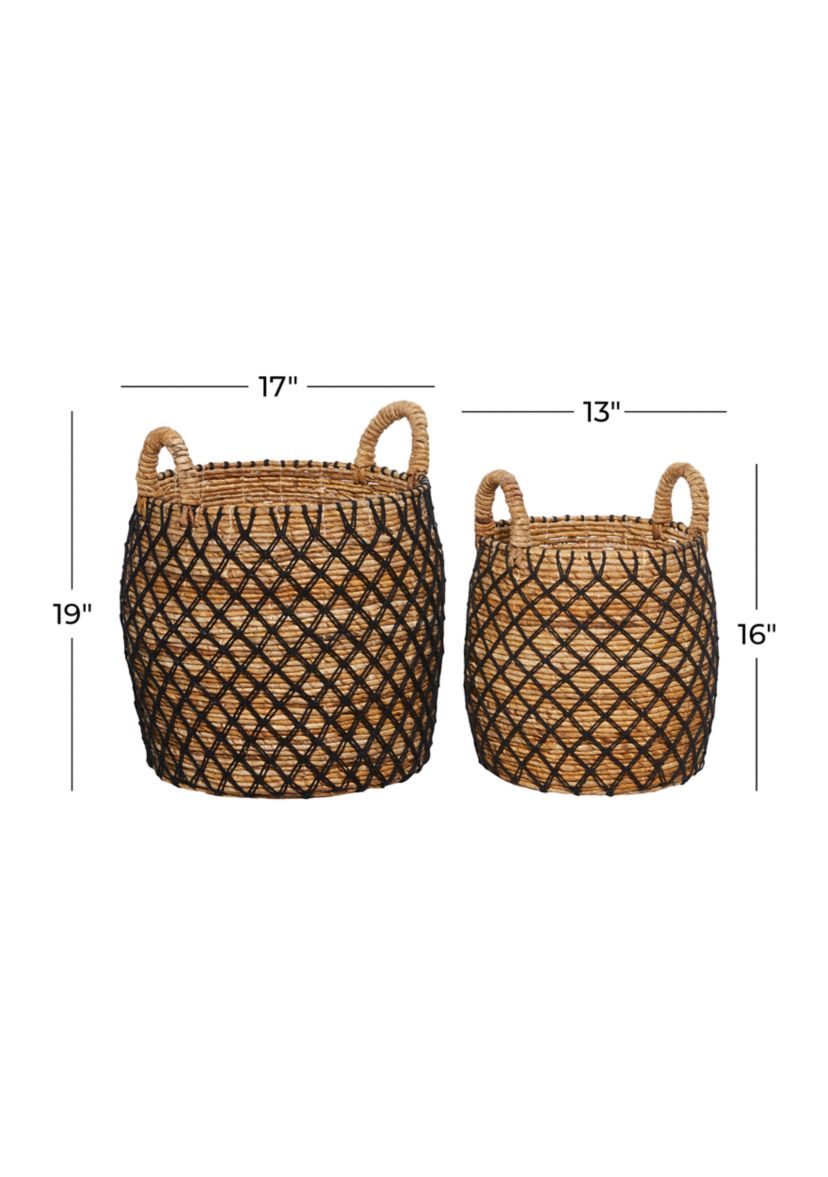 Coastal Banana Leaf Storage Basket - Set of 2