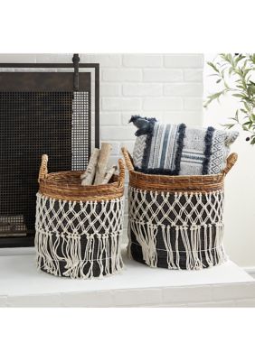 Banana Leaf Natural Storage Basket - Set of 2