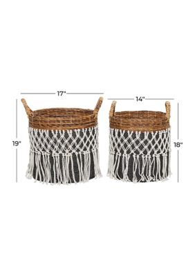 Banana Leaf Natural Storage Basket - Set of 2