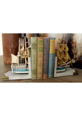 Coastal Wood Bookends - Set of 2
