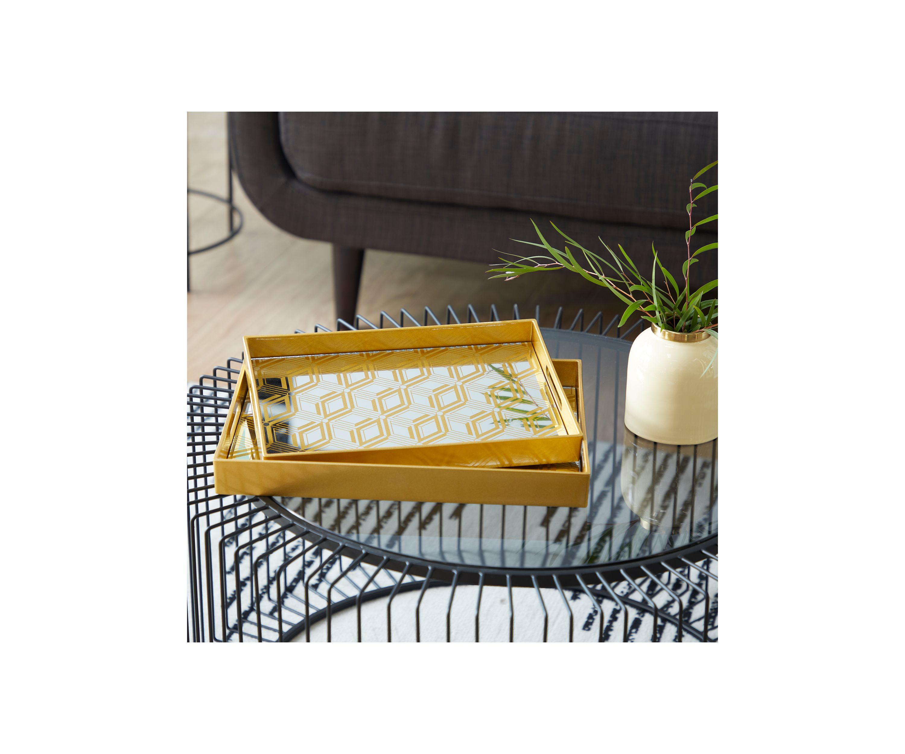 Glam Plastic Tray - Set of 2