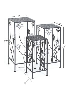 Set of 3 Metal Traditional Plantstand