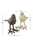 Set of 2 Metal Farmhouse Bird Sculptures