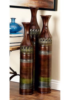 Traditional Metal Vase - Set of 3