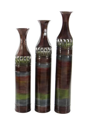 Traditional Metal Vase - Set of 3