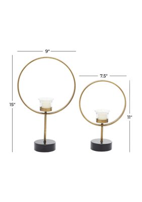 Contemporary Metal Candle Holder - Set of 2