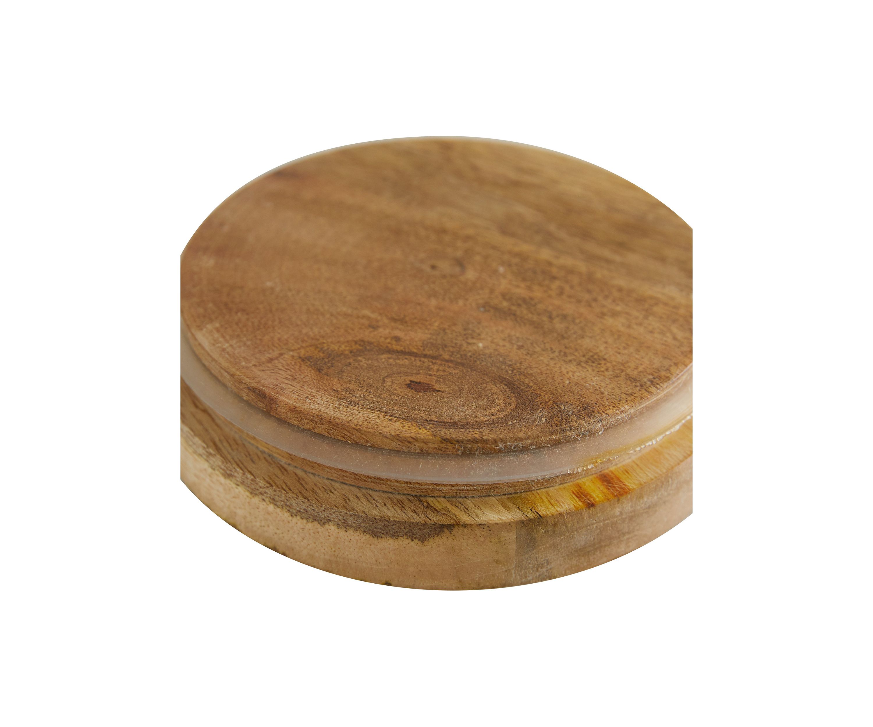 Coastal Wood Decorative Jars - Set of 2