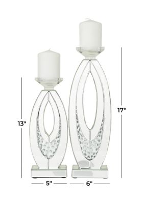 Glam Glass Candle Holder - Set of 2