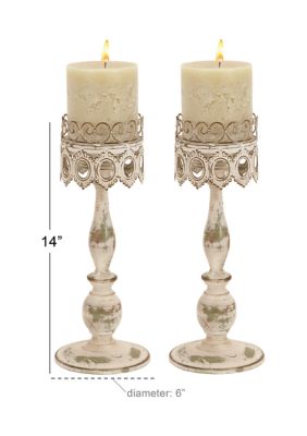 Rustic Metal Candle Holder - Set of 2
