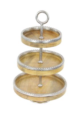Traditional Mango Wood Tiered Server