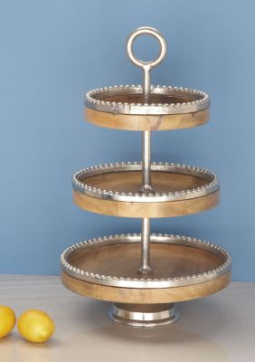 Traditional Mango Wood Tiered Server