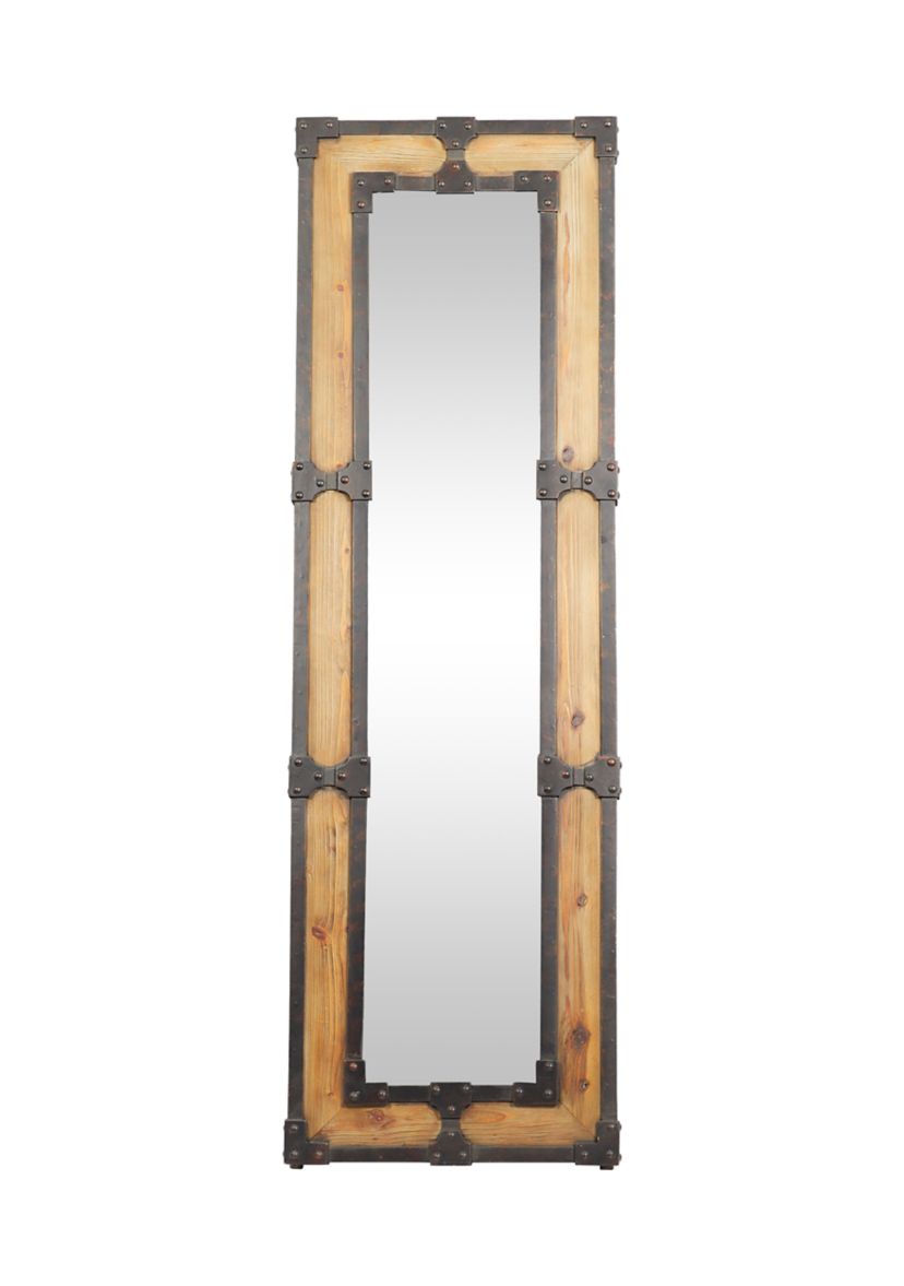 Rustic Wood Floor Mirror