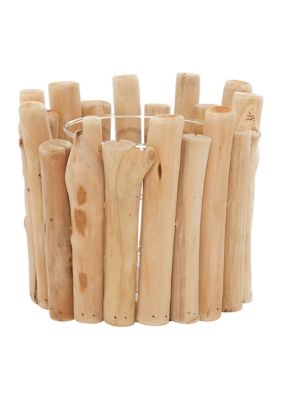 Coastal Wood Candle Holder