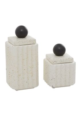 Contemporary Ceramic Decorative Jars - Set of 2