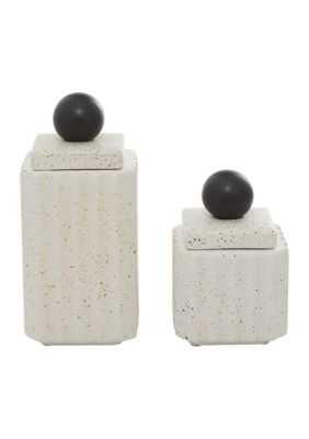 Contemporary Ceramic Decorative Jars - Set of 2