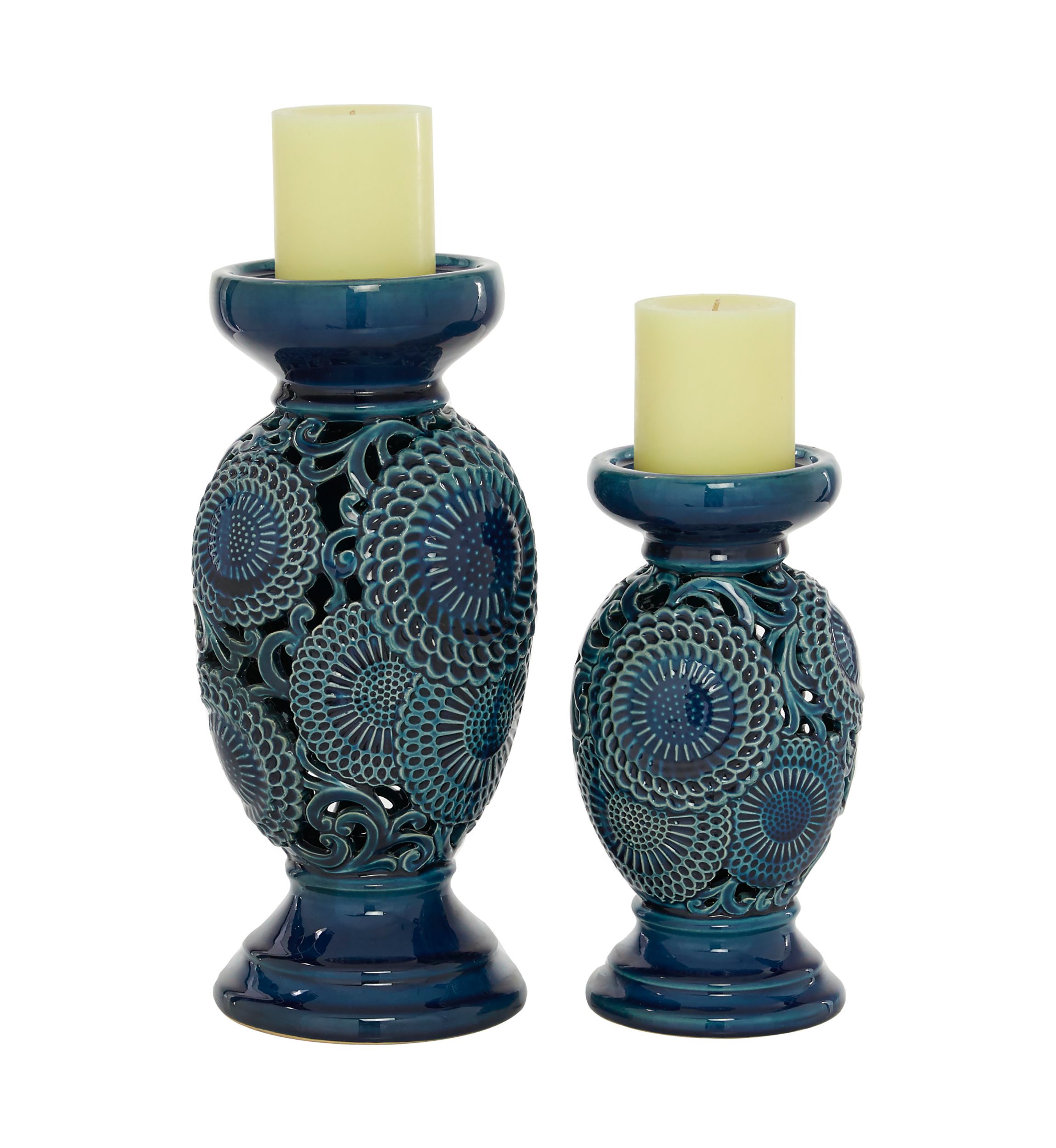 Eclectic Ceramic Candle Holder - Set of 2