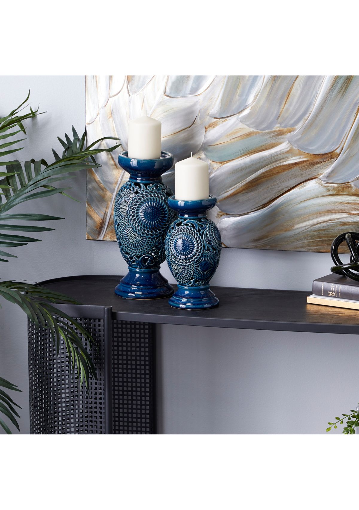 Eclectic Ceramic Candle Holder - Set of 2