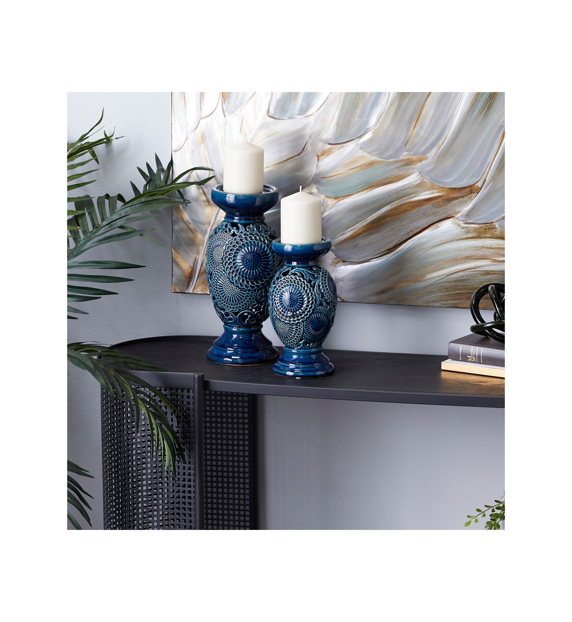 Eclectic Ceramic Candle Holder - Set of 2