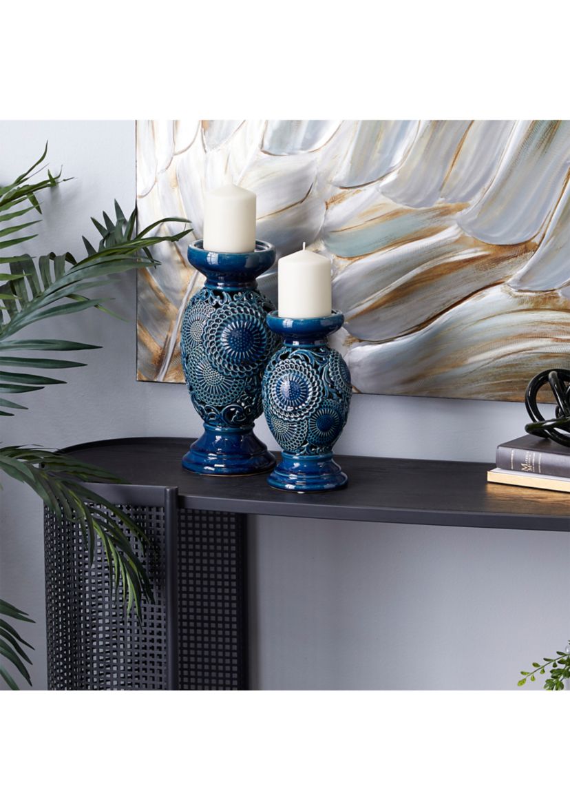 Eclectic Ceramic Candle Holder - Set of 2