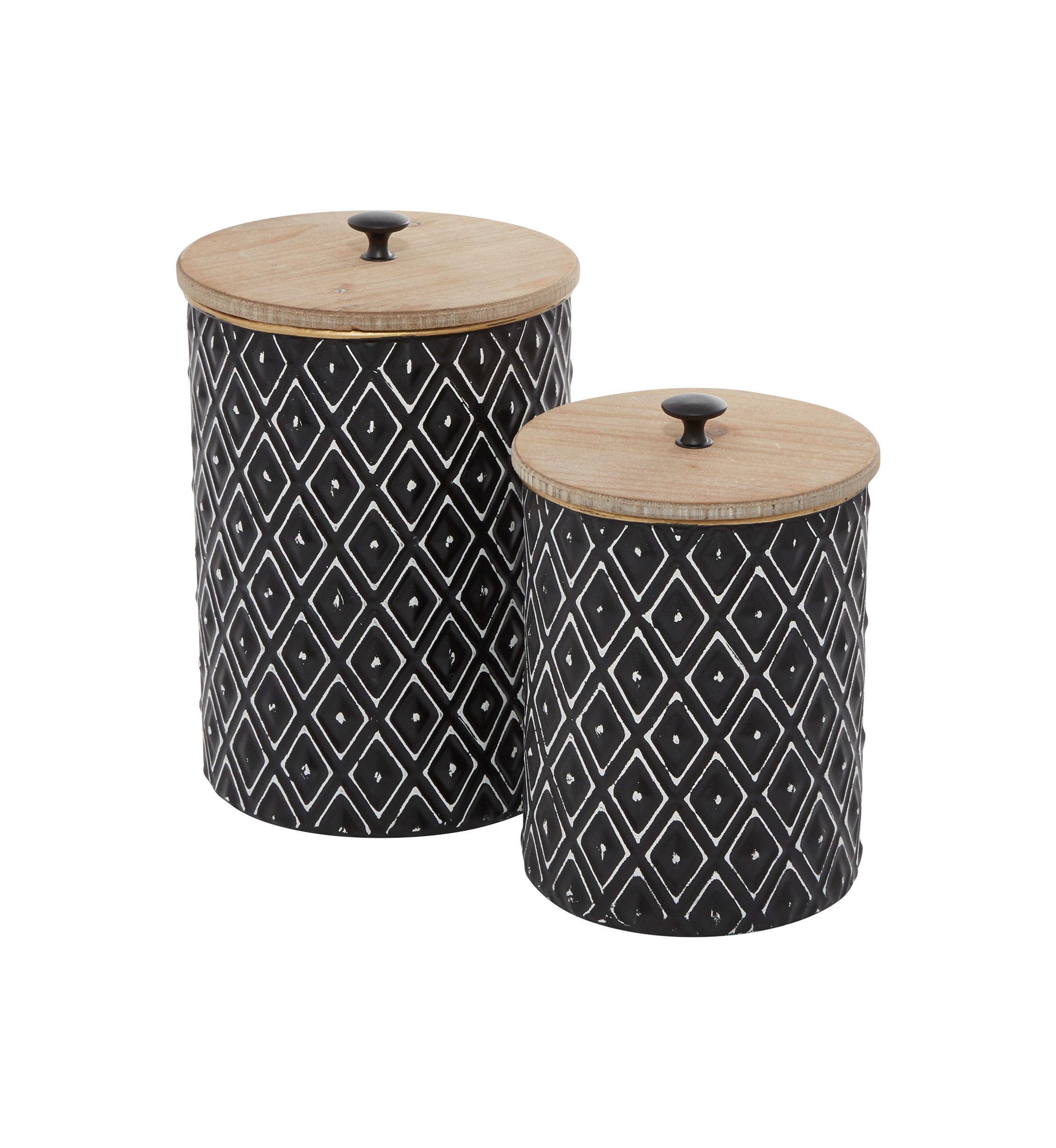 Farmhouse Metal Decorative Jars - Set of 2