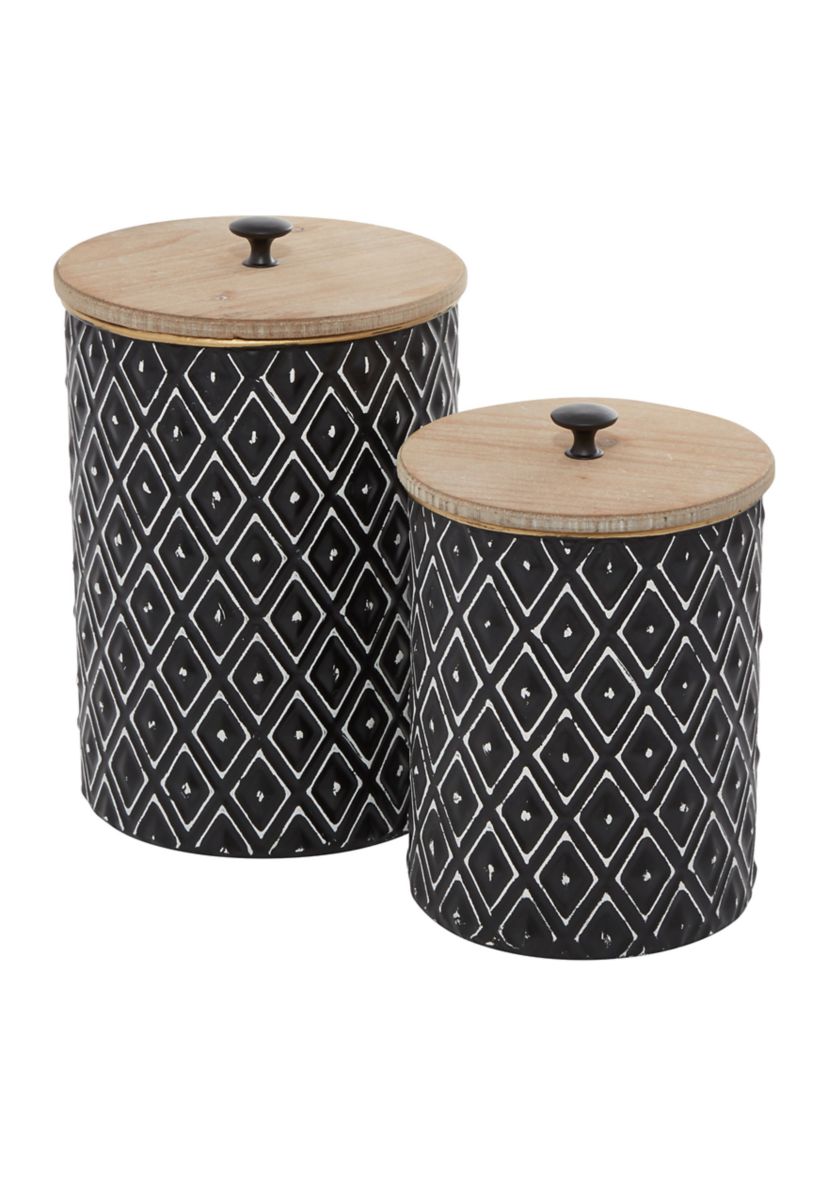 Farmhouse Metal Decorative Jars - Set of 2