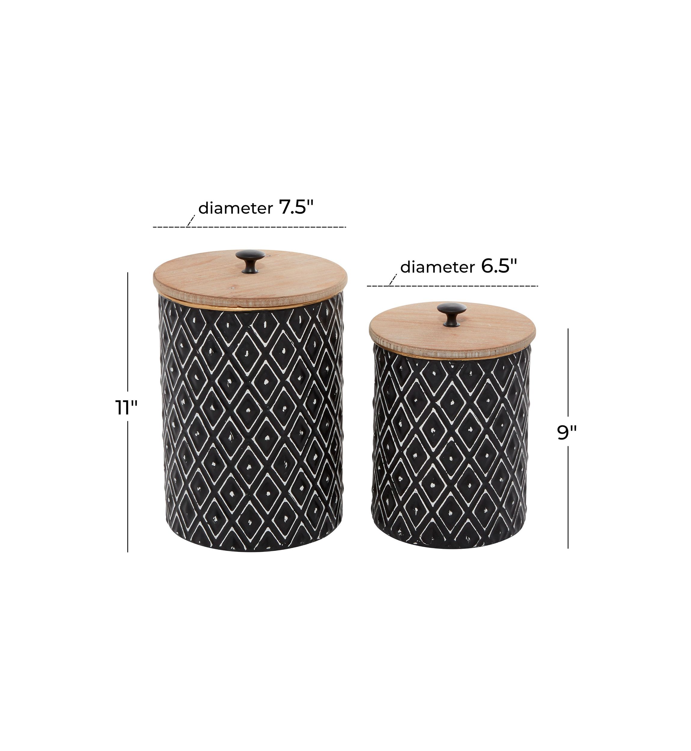 Farmhouse Metal Decorative Jars - Set of 2