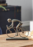 Contemporary  Polystone Stylized Cyclist Sculpture