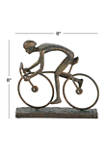 Contemporary  Polystone Stylized Cyclist Sculpture