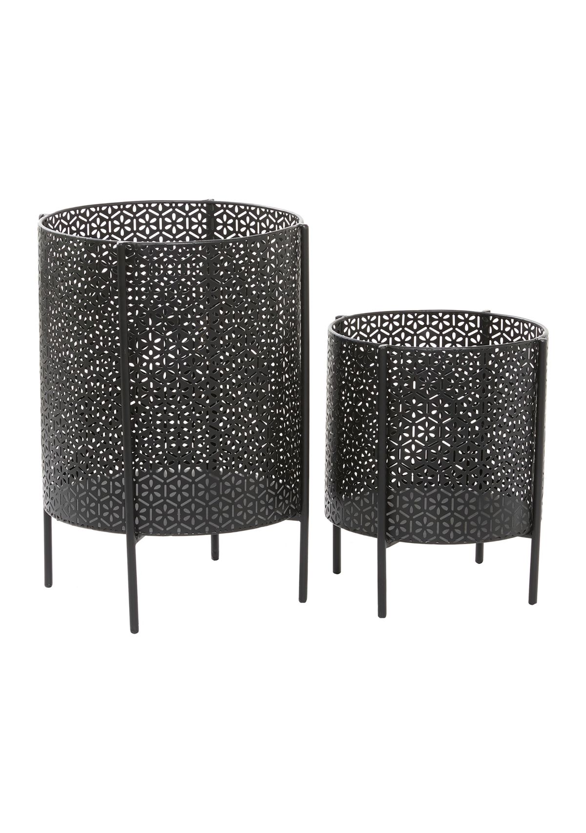 Contemporary Metal Planter - Set of 2