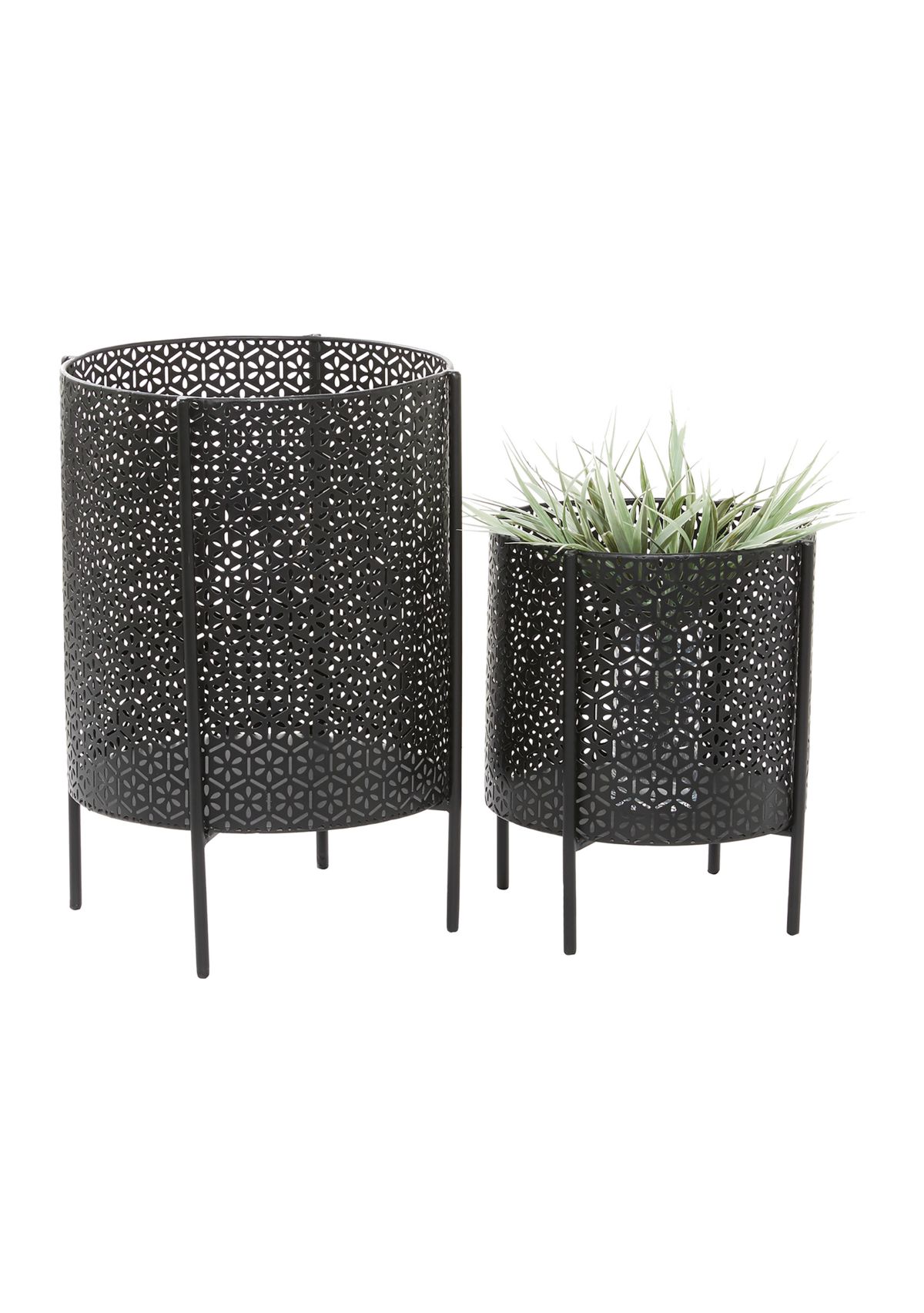 Contemporary Metal Planter - Set of 2