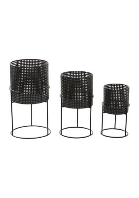 Contemporary Metal Planter - Set of 3