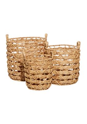 Coastal Fabric Storage Basket - Set of 3