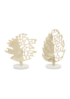 Glam Aluminum Metal Sculpture - Set of 2