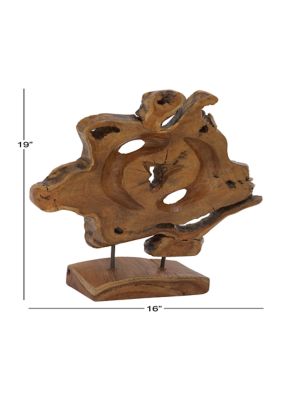 Contemporary Teak Wood Sculpture