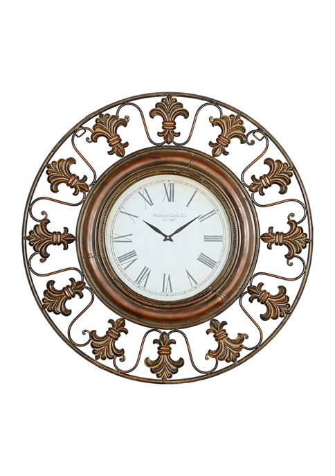 Details about   STUNNING GIANT METAL WALL CLOCK Lovely Antique Distressed Look Vintage Chic. 