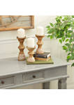Wood Country Cottage Candle Holder  Set of 3