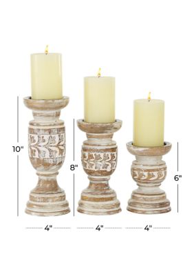 Country Cottage Wood Candle Holder