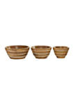 Mediterranean Wood Serving Bowl - Set of 3