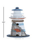 Wood Décor Lighthouse Figurine with Jute Rope Accent