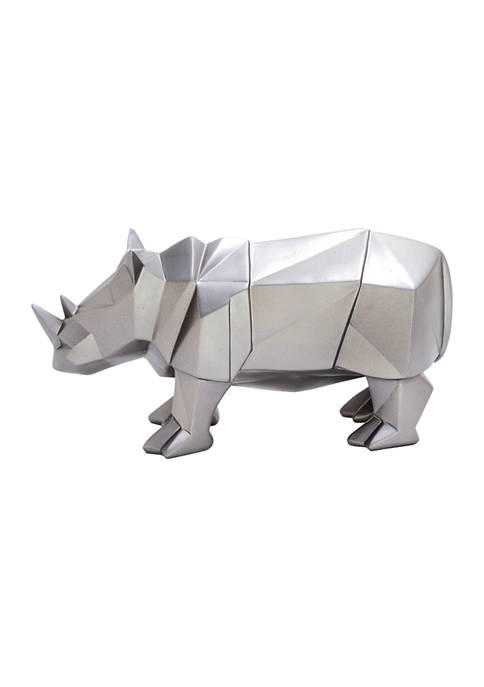 Cosmoliving by Cosmopolitan Polystone Rhino Sculpture
