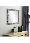 32 in x 47 in Large Rectangular Wall Mirror with Textured Gunmetal Frame